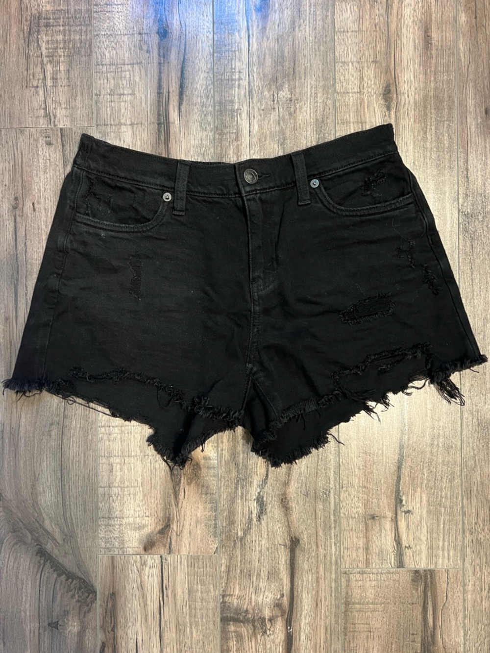 Aerie Pull On Denim Cut Off Jean Shorts